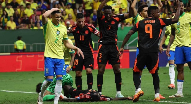 Paura durante Brasile-Colombia, match interrotto: il motivo