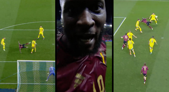 Lukaku, che doppietta! Sforbiciata stupenda, poi la rete di destro in Belgio-Ucraina | VIDEO