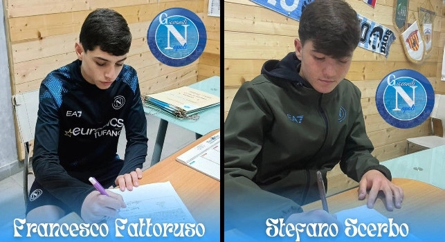 Calciomercato Napoli, si guarda al futuro: due talentuosi classe 2011 firmano il vincolo biennale | FOTO