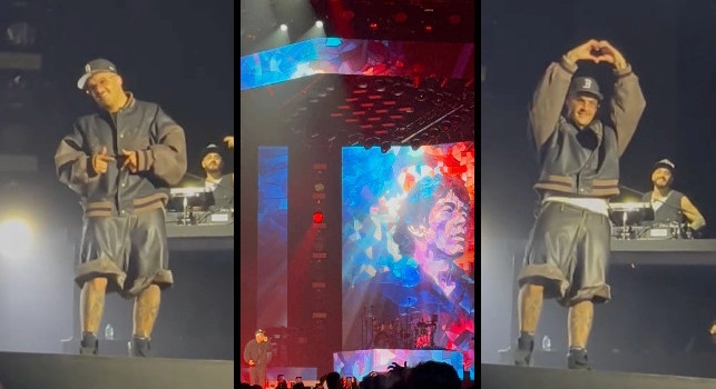Geolier scatenato: parte il coro per Maradona durante il concerto! | VIDEO