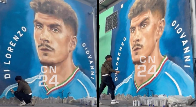 Napoli, nuovo murale in città dedicato a capitan Di Lorenzo! Ecco dove si trova | VIDEO CN24