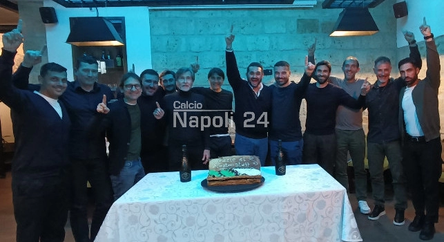 Conte e Edoardo De Laurentiis portano a cena tutto lo staff tecnico della SSC Napoli: torta e brindisi da Tavernetta Colauri | FOTO CN24