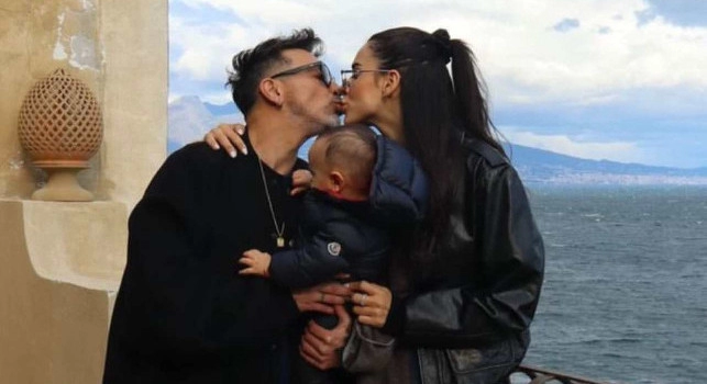 Lavezzi e Maria Guadalupe Tauro, con il figlio Vittorio