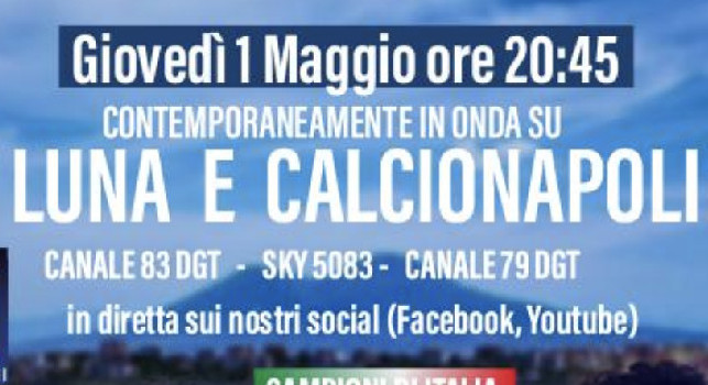 Torna Tifosi Napoletani alle ore 20:45 su CalcioNapoli24Tv: ci saranno anche tre mitici campioni internazionali