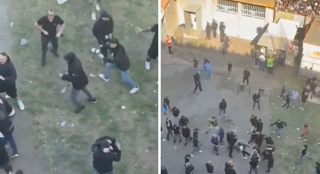 Assurdo, scontri tra tifosi sotto il settore ospiti! | VIDEO