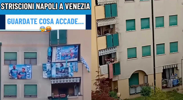 Napoletano a Venezia espone bandiere fuori al balcone, i vicini di casa chiedono la rimozione | VIDEO