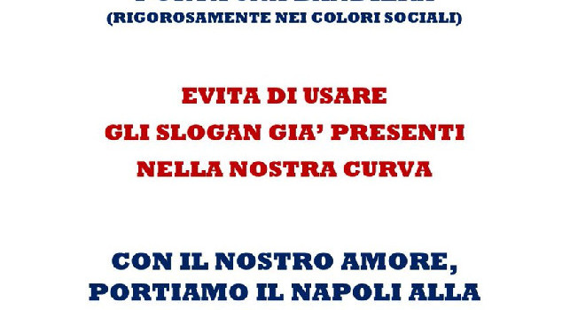 Napoli-Cagliari, iniziativa della Curva A: è rivolta a tutti quelli che andranno allo stadio | FOTO