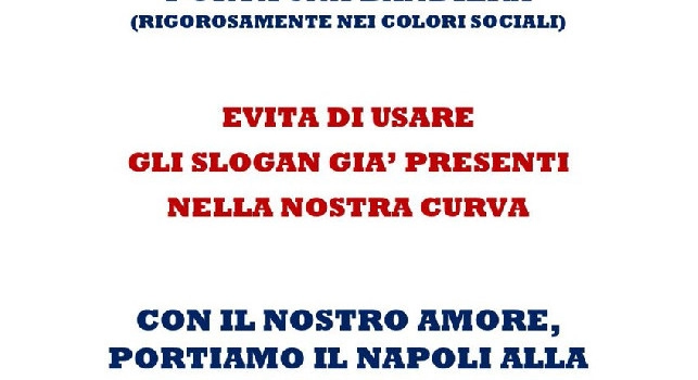 Napoli-Cagliari, iniziativa della Curva A: è rivolta a tutti quelli che andranno allo stadio | FOTO