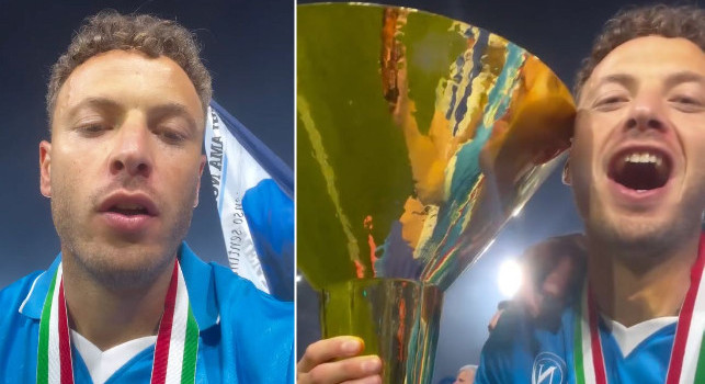 Festa scudetto Napoli, Rrahmani scatenato: Sono qui con un amico, guardate chi | VIDEO