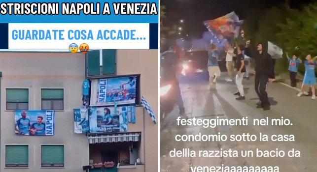 Ricordate la signora di Venezia che insultò il tifoso del Napoli? Ieri festa sotto al suo balcone! | VIDEO