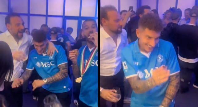 Festa Scudetto Napoli, Manna scatenato balla con Di Lorenzo e Spinazzola | VIDEO