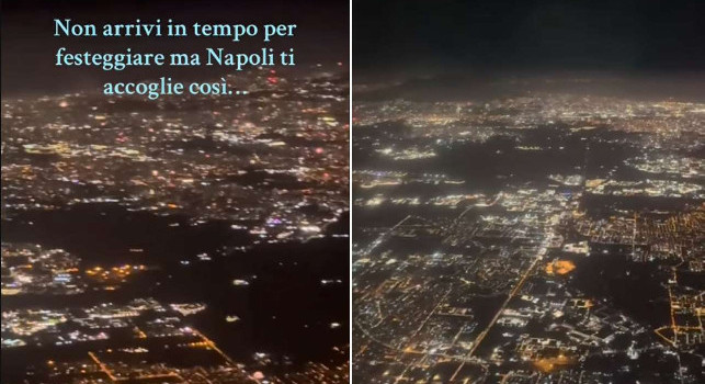 È la festa scudetto, ma sembra Capodanno: scena spettacolare vista dall'aereo sopra Napoli | VIDEO