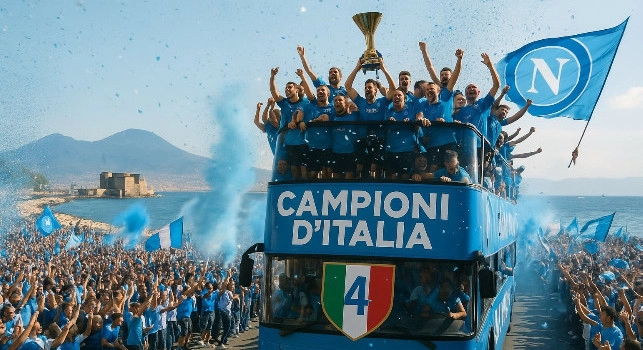 Parata scudetto SSC Napoli, immagine creata con AI