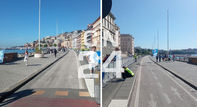 Lungomare blindato per il passaggio dei pullman scoperti del Napoli: la situazione live | FOTO