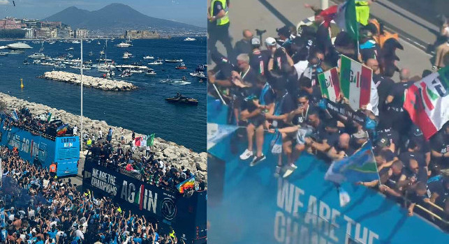 Festa scudetto, giocatori scatenati sul bus scoperto! Nuove immagini mozzafiato | VIDEO