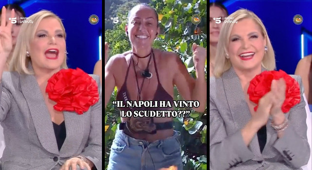 Il Napoli ha vinto lo scudetto!, simpatico siparietto a L'Isola dei Famosi: Simona Ventura festeggia! | VIDEO
