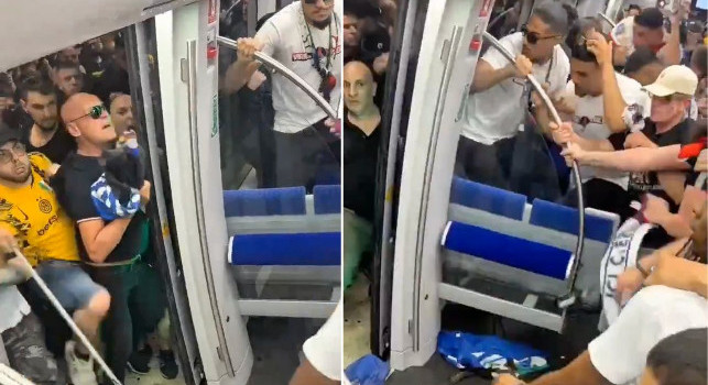 Finale Champions, scontri fra tifosi dell'Inter e del PSG in metro a Monaco! | VIDEO