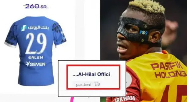Retroscena Osimhen-Al Hilal: il club saudita aveva già messo online la maglia con il numero 29