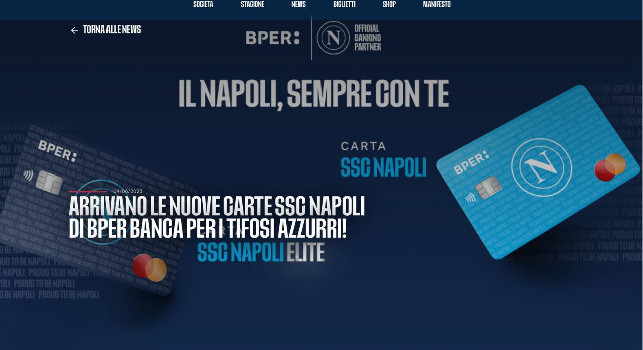 UFFICIALE - Arrivano le nuove carte bancomat BPER-SSC Napoli! Dove trovarle, cashback del 30%