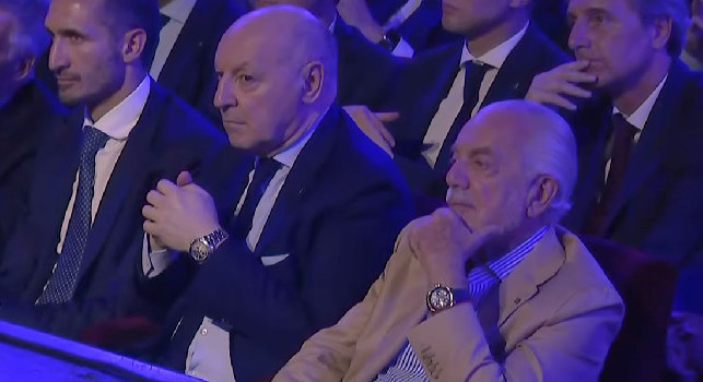 Sorteggio calendario Serie A Napoli 2025-2026, presente anche De Laurentiis: accanto a lui Marotta