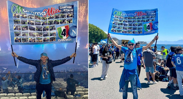 Scudetto Napoli, tifoso azzurro da record presente sugli spalti 37 giornate su 38 | FOTO