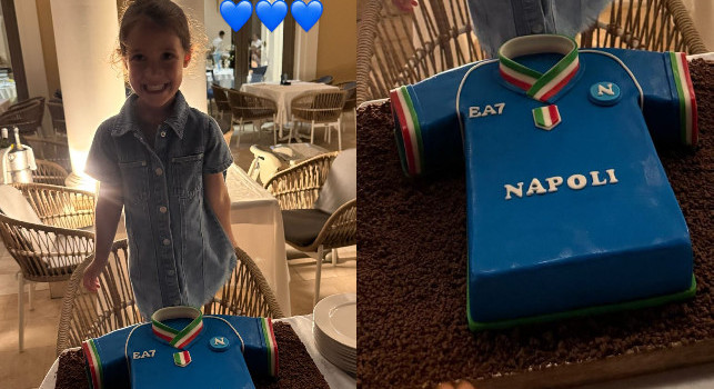 Compleanno in casa Politano: sua figlia festeggia con la torta del Napoli | FOTO