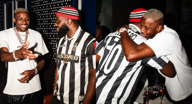 Osimhen con il rapper nigeriano Odumodublvck... con la maglia della Juventus! | FOTO