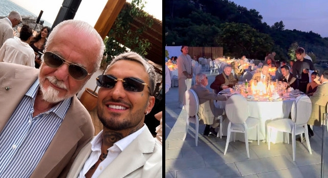 De Laurentiis al matrimonio di Politano: è al tavolo con un procuratore, ecco chi! | FOTO