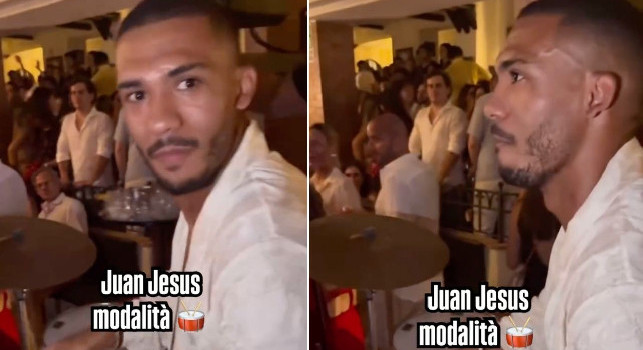 Juan Jesus show in versione batterista sotto il coro I campioni siamo noi | VIDEO