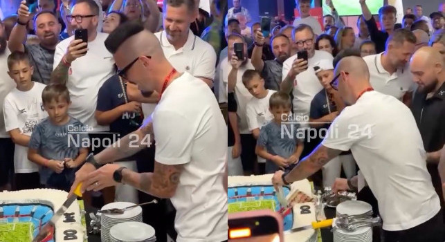 Partita d'addio Hamsik, ecco il taglio finale della torta con l'ex capitano | VIDEO CN24