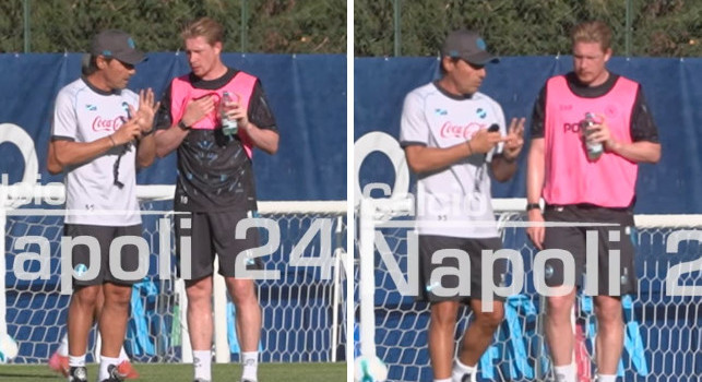 Conte chiama De Bruyne: colloquio tattico per spiegargli il gioco del Napoli | VIDEO