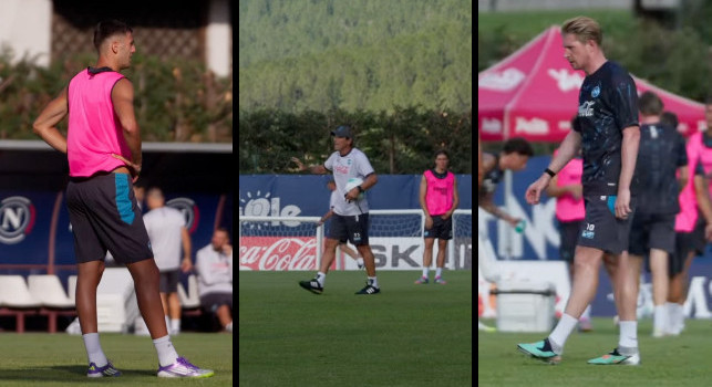 De Bruyne-Lucca agli ordini di Conte: le immagini dell'esercitazione 11 vs 10 con attacco-difesa | VIDEO