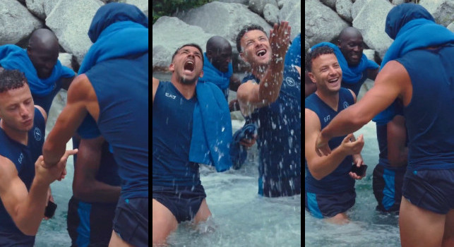 Simeone-Rrahmani, che risate: ecco cosa fanno al torrente a Dimaro | VIDEO