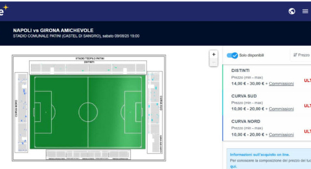 Amichevole Napoli-Girona a Castel di Sangro: sold out in appena 30 minuti | FOTO