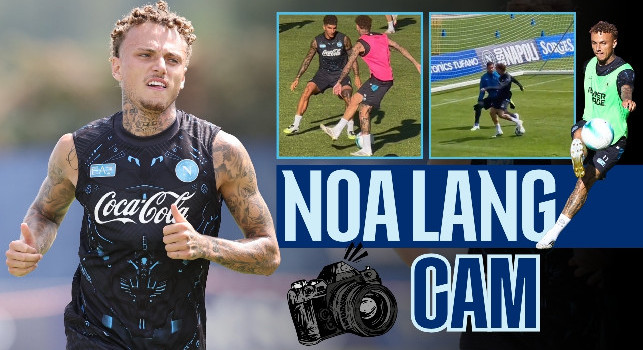 Lang-Cam: skills, colpi di tacco, elastico e giocate nel primo allenamento col Napoli | VIDEO