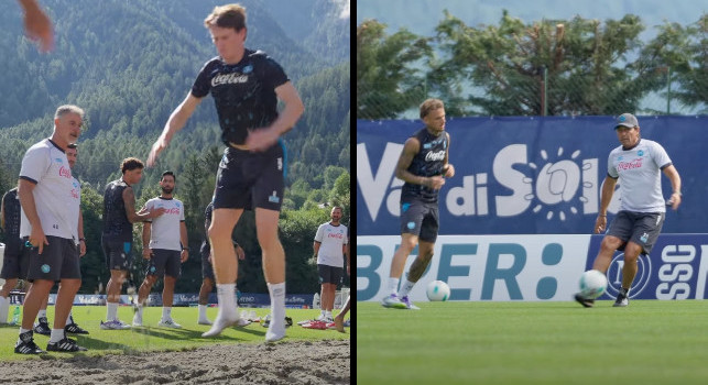 Allenamento mattutino a Dimaro: Conte...scende in campo! Poi il lavoro sulla sabbia | VIDEO