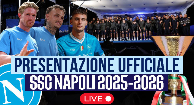 Presentazione SSC Napoli 2025-2026, stasera alle 20:40 evento live su CalcioNapoli24!