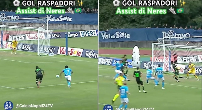 Napoli-Catanzaro, ecco l'1-0 di Raspadori su super giocata di Neres | VIDEO