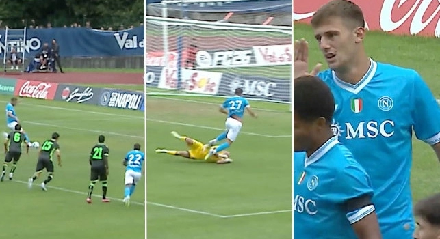 Napoli-Catanzaro, ecco il primo gol di Lucca! Si procura e trasforma il rigore | VIDEO