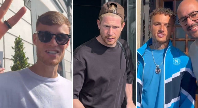 De Bruyne dribbla i tifosi, bagno di folla per Beukema, Lang, Lucca e Milinkovic in partenza per Castel di Sangro | VIDEO CN24