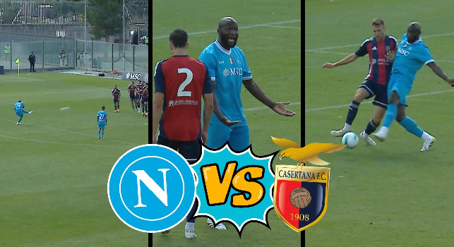 Lukaku-CAM, due occasioni in Napoli-Casertana: ci prova con una punizione dal limite! | VIDEO
