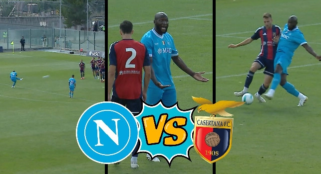 Lukaku-CAM, due occasioni in Napoli-Casertana: ci prova con una punizione dal limite! | VIDEO