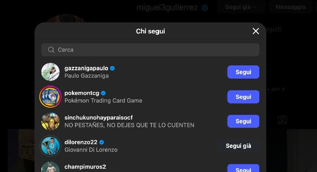 Miguel Gutierrez ad un passo dal Napoli: ha già iniziato a seguire Di Lorenzo su Instagram | FOTO