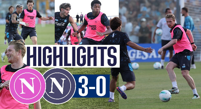 Highlights partitella Napoli, Rosa-Blu 3-0: i gol di McTominay, De Bruyne e Neres! | VIDEO CN24