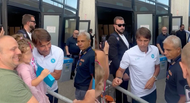 Il Napoli arriva a Reggio Emilia: mister Conte va subito a salutare i tifosi | VIDEO