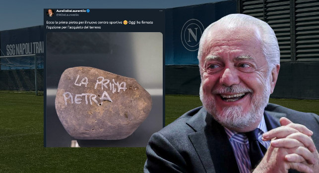 De Laurentiis: Oggi ho firmato l’opzione per l’acquisto del terreno per il nuovo centro sportivo. E pubblica la foto della...prima pietra