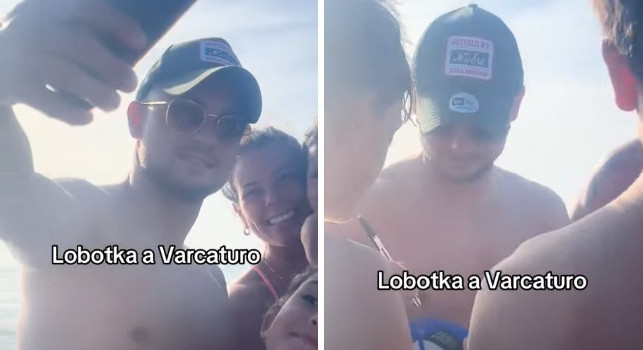 Lobotka in spiaggia a Varcaturo! Selfie e autografi con tutti i tifosi | VIDEO