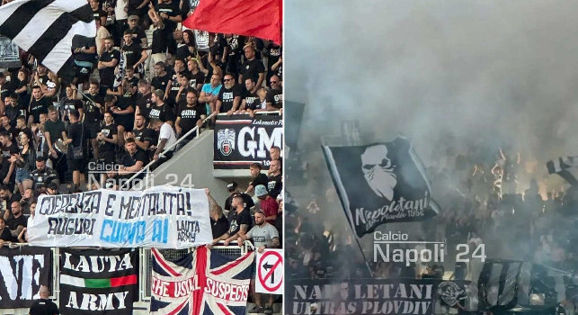 Lokomotiv Plovdiv-Ludogorets, spunta striscione pro Napoli sugli spalti | FOTO