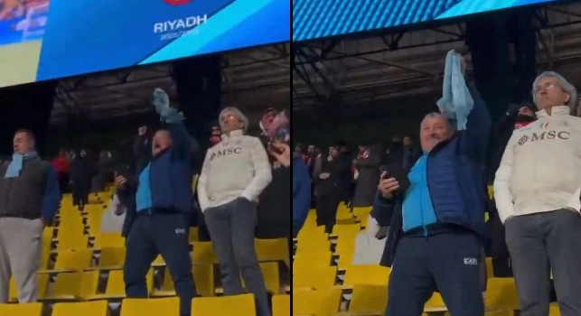 Napoli-Milan, guardate chi c'era sugli spalti: tifoso d'eccezione per gli azzurri di Conte | VIDEO
