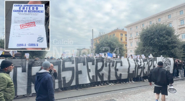 Divieto trasferte ai napoletani, protesta Curva A e B! Corteo in centro citt&agrave;: incontro al Municipio | VIDEO CN24